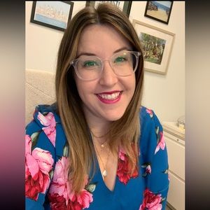 Teal floral print top